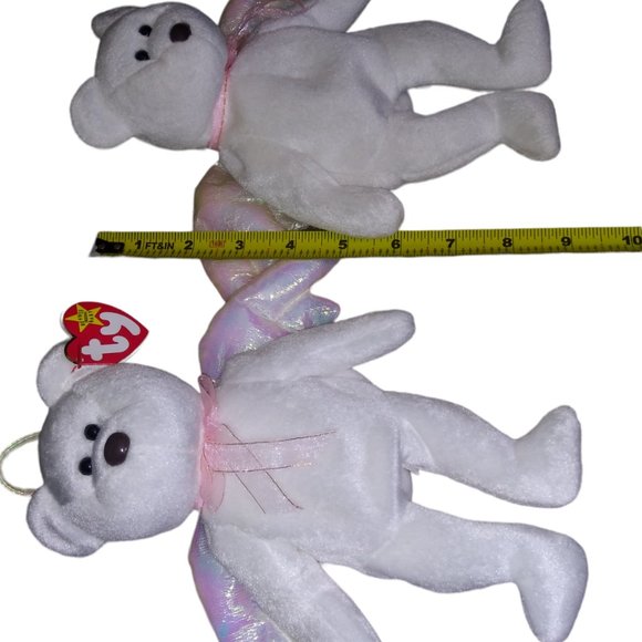 TY BEANIE BABY HALO ANGEL BEAR BROWN NOSE 1998 IRIDESCENT WINGS Lot of 2 Errors - Picture 8 of 8